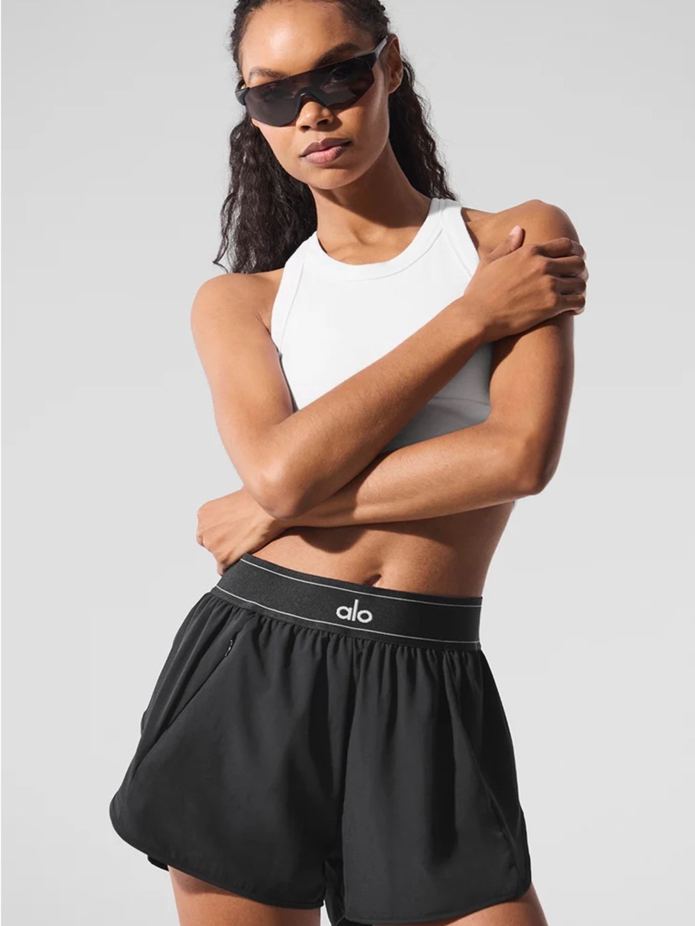Alo match point shorts in black